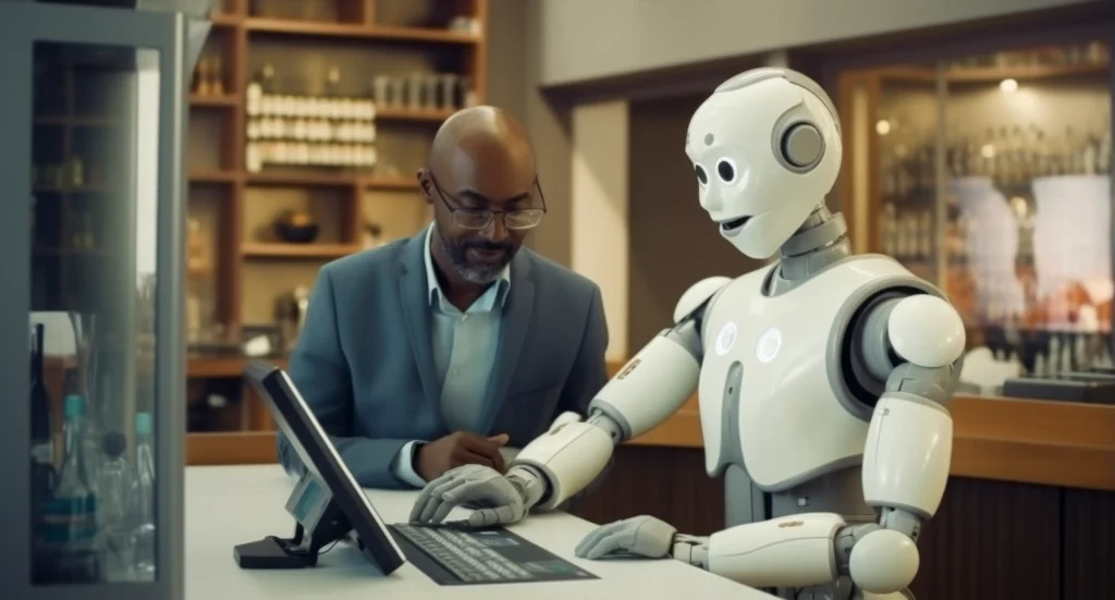 Humain et robot ia qui travaillent ensemble